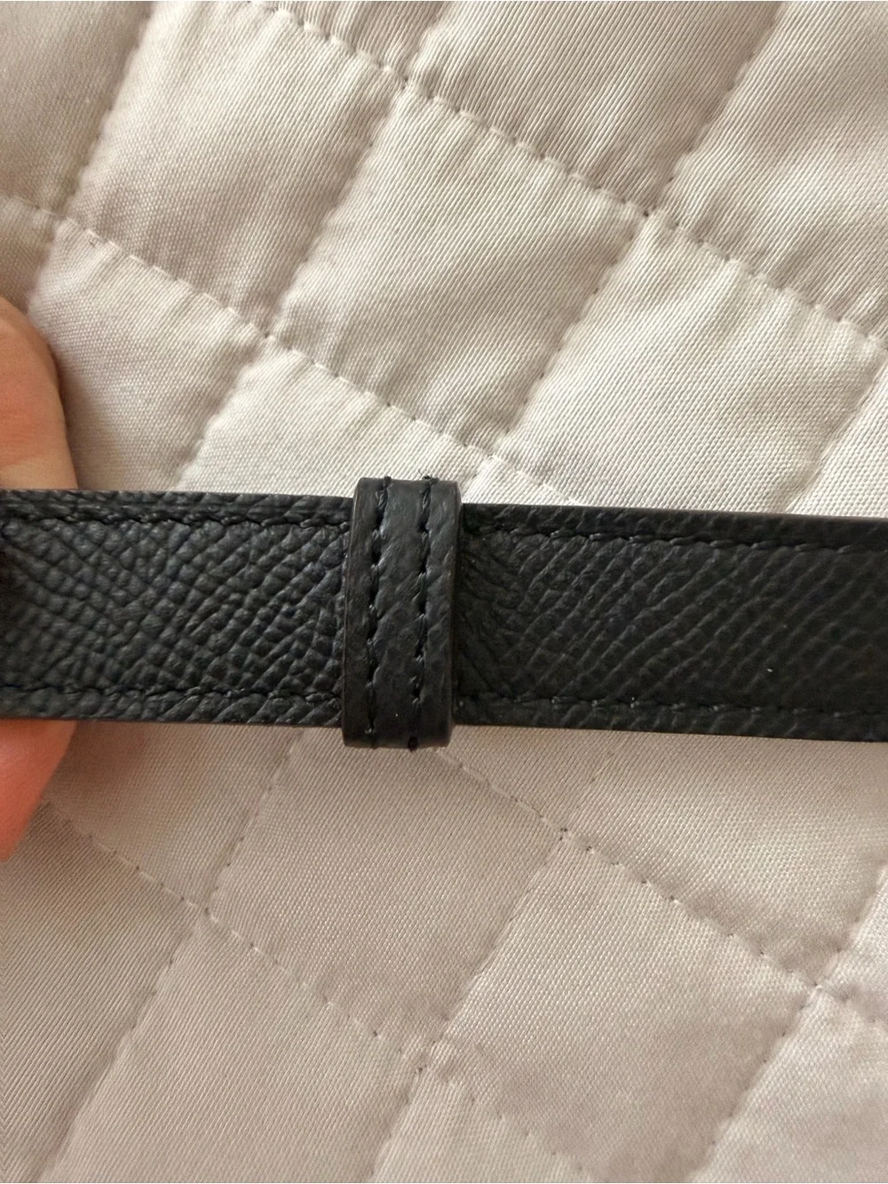 Black Women's Leather Belt with Palladium Hardware